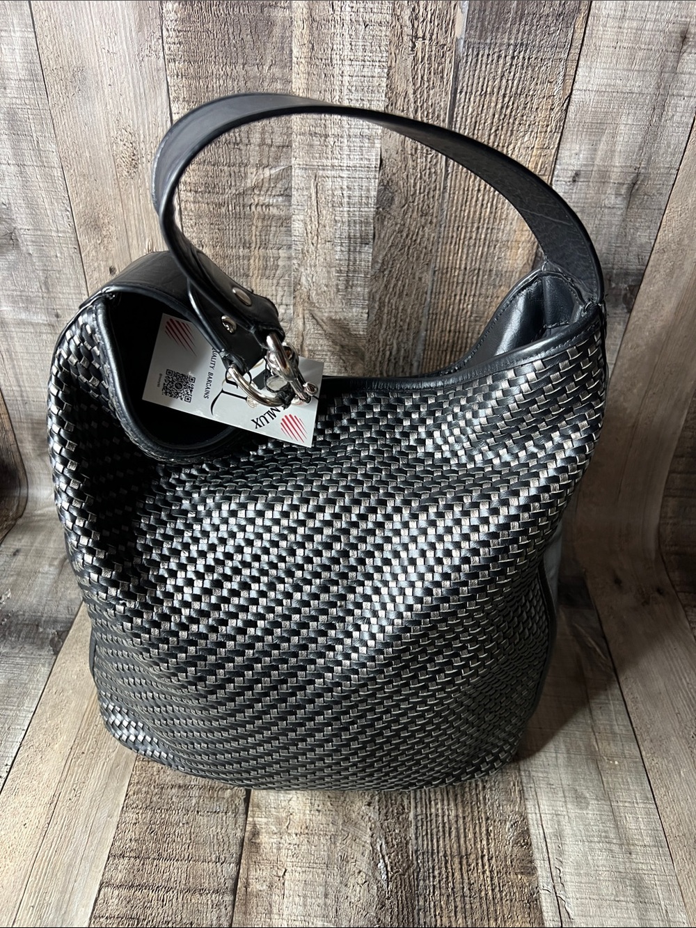 Coach Park Avery Woven Black Woven Shoulder Hobo Bag - Picture 4 of 10